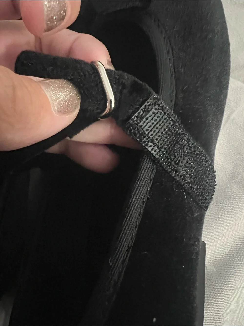 Size 10 Baby GAP Girls' Black Velvet Bow Mary Jane Flats